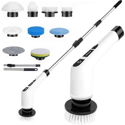 OEM Brosse De Nettoyage Électrique 9 En 1 Avec Tige D'Extension, 25 W, 420 Tr/min, Autonomie De 90 Minutes, Batterie De 2500 Mah. OEM Brosse De Nettoyage Électrique 9 En 1 Avec Tige D'Extension, 25 W, 420 Tr/min, Autonomie De 90 Minutes, Batterie De 2500 Mah.
