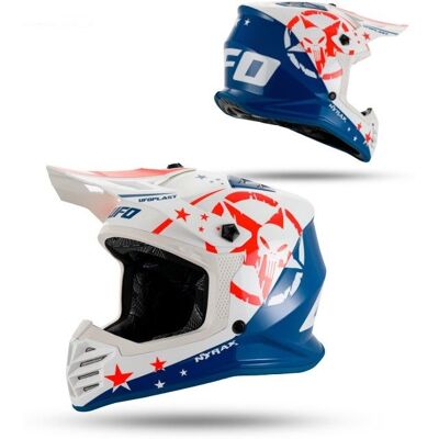 OEM Casco Ufo 2026/01 Korey Cross Per Bambini/junior/ragazzi, Colore Blu/bianco, Taglia L (omologazione Ece 22r06, Chiusura Micrometrica) - Collezione 2026 OEM Casco Ufo 2026/01 Korey Cross Per Bambini/junior/ragazzi, Colore Blu/bianco, Taglia L (omologazione Ece 22r06, Chiusura Micrometrica) - Collezione 2026
