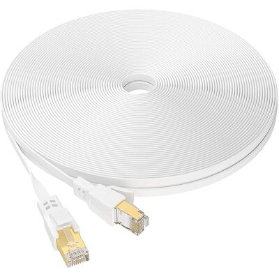 OEM Cavo Ethernet Cat 8 Da 10 M, Cavo Di Rete Lan Gigabit Rj45 Piatto Ad Alta Velocità, Cavo Patch Internet Da 40 Gbps 2000 Mhz Per Switch, Router, Modem, Pannello Patch, Pc (bianco) OEM Cavo Ethernet Cat 8 Da 10 M, Cavo Di Rete Lan Gigabit Rj45 Piatto Ad Alta Velocità, Cavo Patch Internet Da 40 Gbps 2000 Mhz Per Switch, Router, Modem, Pannello Patch, Pc (bianco)