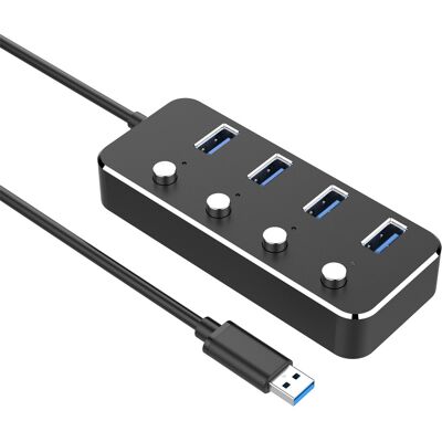 OEM Hub Usb, Splitter Hub Usb 3.0 Vkusra A 4 Porte Con Cavo Usb Lungo 4 Piedi E Interruttore On/off Led Individuale, Espansore Porta Usb Per Laptop OEM Hub Usb, Splitter Hub Usb 3.0 Vkusra A 4 Porte Con Cavo Usb Lungo 4 Piedi E Interruttore On/off Led Individuale, Espansore Porta Usb Per Laptop
