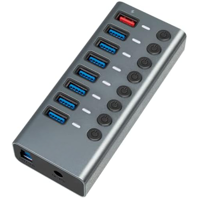 OEM Hub Usb 7x 3.0 + 1 Splitter In Alluminio 8 Porte Stazione Di Ingresso Multiporta OEM Hub Usb 7x 3.0 + 1 Splitter In Alluminio 8 Porte Stazione Di Ingresso Multiporta