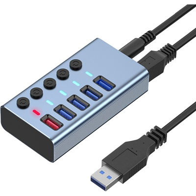 OEM Hub Usb 3.0 Con 4 Porte + 1 Porta Di Ricarica, Splitter Multiporta In Alluminio A 5 Porte. OEM Hub Usb 3.0 Con 4 Porte + 1 Porta Di Ricarica, Splitter Multiporta In Alluminio A 5 Porte.