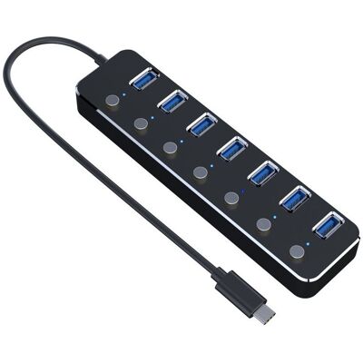OEM Hub Usb 3.0, Hub Usb A 7 Porte/adattatore Usb Con Pulsante Di Accensione/spegnimento Indipendente. OEM Hub Usb 3.0, Hub Usb A 7 Porte/adattatore Usb Con Pulsante Di Accensione/spegnimento Indipendente.