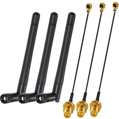 OEM Antenne Wifi Dual Band 2.4g/5g Rp-sma Per Schede Di Rete Wireless/router/booster + 3 Cavi Pigtail Da U.fl A Rp Sma Femmina OEM Antenne Wifi Dual Band 2.4g/5g Rp-sma Per Schede Di Rete Wireless/router/booster + 3 Cavi Pigtail Da U.fl A Rp Sma Femmina