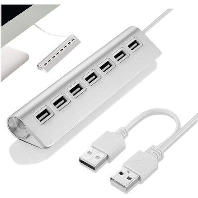 OEM Hub Usb 2.0 A 7 Porte In Alluminio Con Splitter 1x7 OEM Hub Usb 2.0 A 7 Porte In Alluminio Con Splitter 1x7