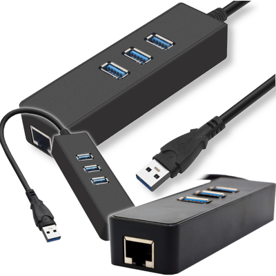 OEM Hub Usb 3.0 A 3 Porte Con Connettore Ethernet Da 1 Gbps Su Lan Rj45 1x3 OEM Hub Usb 3.0 A 3 Porte Con Connettore Ethernet Da 1 Gbps Su Lan Rj45 1x3