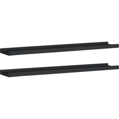 VIDAXL Mensole Loggia Per Foto 2 Pz Nere 80x9x3 Cm In Mdf - VIDAXL Mensole Loggia Per Foto 2 Pz Nere 80x9x3 Cm In Mdf -