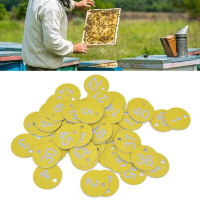 OEM Etichette Numerate In Abs Per Arnie, Confezione Da 50 Etichette Circolari Con Foro Per Apicoltura E Allevamento, Colore Giallo Chiaro, Numeri Da 1 A 50. OEM Etichette Numerate In Abs Per Arnie, Confezione Da 50 Etichette Circolari Con Foro Per Apicoltura E Allevamento, Colore Giallo Chiaro, Numeri Da 1 A 50.