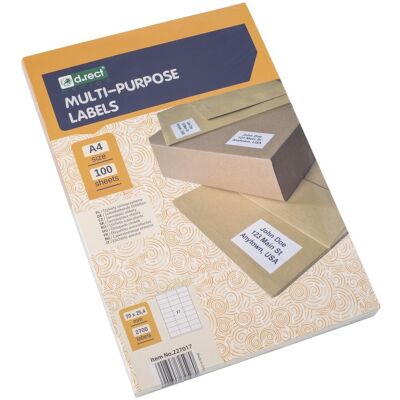 OEM Etichette Autoadesive Rettangolari Formato A4, 27 Pezzi, 70x25,4 Cm, 100 Fogli. OEM Etichette Autoadesive Rettangolari Formato A4, 27 Pezzi, 70x25,4 Cm, 100 Fogli.