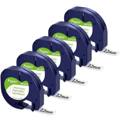 OEM Nastro Compatibile Per Dymo Letratag, 12 Mm X 4 M, Nero Su Bianco, Ricarica Dymo Letratag Lt 100h Lt 100t Xr Xm Lt 110t, 5 Fogli Di Carta Compatibile Dymo Letratag Bianca 91200 S0721510 OEM Nastro Compatibile Per Dymo Letratag, 12 Mm X 4 M, Nero Su Bianco, Ricarica Dymo Letratag Lt 100h Lt 100t Xr Xm Lt 110t, 5 Fogli Di Carta Compatibile Dymo Letratag Bianca 91200 S0721510