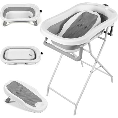 WOLKETON Vaschetta Pieghevole Per Bebè Con Supporto, Termometro Touch Removibile, 0–3 Anni WOLKETON Vaschetta Pieghevole Per Bebè Con Supporto, Termometro Touch Removibile, 0–3 Anni