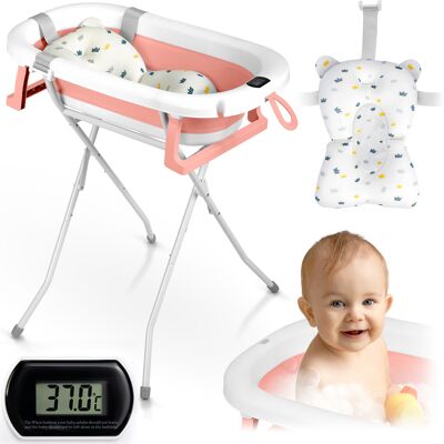 OEM Vaschetta Da Bagno Pieghevole Per Bambini E Neonati Con Telaio, Termometro E Inserto Ricokids Rk-287 Bianca E Rosa OEM Vaschetta Da Bagno Pieghevole Per Bambini E Neonati Con Telaio, Termometro E Inserto Ricokids Rk-287 Bianca E Rosa