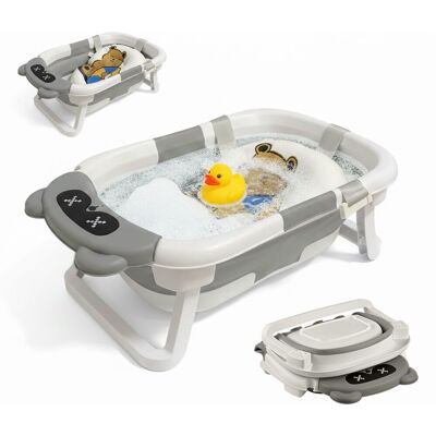 RELAXDAYS Vaschetta Da Bagno Pieghevole Con Cuscino Morbido, Fino A 30 Kg, 21,5x71,5x43 Cm, Crema E Grigio RELAXDAYS Vaschetta Da Bagno Pieghevole Con Cuscino Morbido, Fino A 30 Kg, 21,5x71,5x43 Cm, Crema E Grigio
