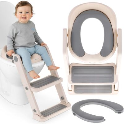 OEM Copriwater Per Wc Per Bambini, Con Scaletta, Sedile Morbido E Poggiapiedi, Bianco E Grigio, Sun Baby OEM Copriwater Per Wc Per Bambini, Con Scaletta, Sedile Morbido E Poggiapiedi, Bianco E Grigio, Sun Baby