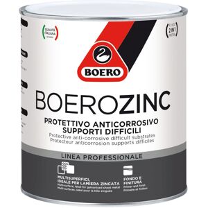 BOERO zinc Smalto Protettivo Anticorrosivo, Ideale Per Supporti Difficili - Formato: 750 Ml - Colore: Alluminio BOERO zinc Smalto Protettivo Anticorrosivo, Ideale Per Supporti Difficili - Formato: 750 Ml - Colore: Alluminio