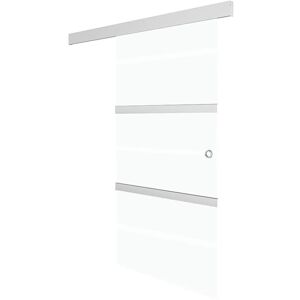 Porta scorrevole vidaXL in vetro ESG e alluminio 76x205 cm Argento - Sliding Door Porta scorrevole vidaXL in vetro ESG e alluminio 76x205 cm Argento - Sliding Door