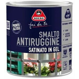 BOERO Smalto Pittura Antiruggine Satinato In Gel Non Cola Interno Esterno 972 Formato: 0,5 L - Colori: Marrone BOERO Smalto Pittura Antiruggine Satinato In Gel Non Cola Interno Esterno 972 Formato: 0,5 L - Colori: Marrone