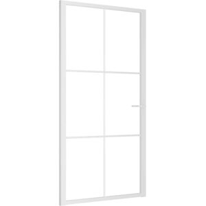 vidaXL Porta interna bianca 102,5x201,5 cm Vetro ESG e Alluminio - Porta interna vidaXL Porta interna bianca 102,5x201,5 cm Vetro ESG e Alluminio - Porta interna