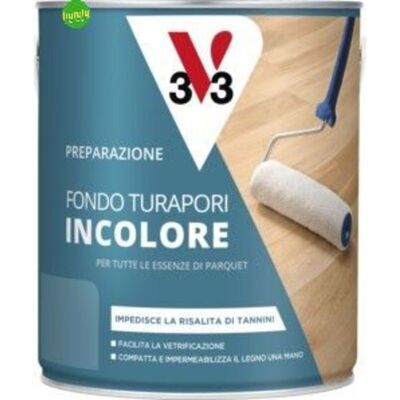 V33 - Fondo Turapori Per Parquet Incolore Lt.2,50 V33 - Fondo Turapori Per Parquet Incolore Lt.2,50
