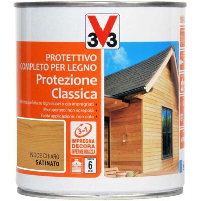 V33 - Impregnante Completo Legno Protezione Classica 0,75 Lt Noce Chiaro,0.75 Lt V33 - Impregnante Completo Legno Protezione Classica 0,75 Lt Noce Chiaro,0.75 Lt