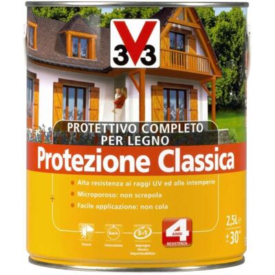 V33 - Protettivo Completo Per Legno Protezione Classica, Incolore - 2,5 Litri V33 - Protettivo Completo Per Legno Protezione Classica, Incolore - 2,5 Litri