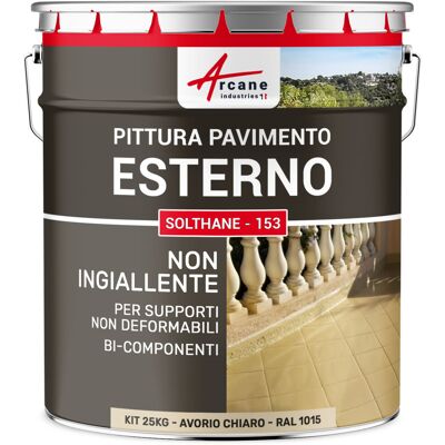 ARCANE INDUSTRIES Vernice Per Cemento Esterno Calpestabile - Solthane - 153 - 25 Kg Avorio Chiaro - Ral 1015 - ARCANE INDUSTRIES Vernice Per Cemento Esterno Calpestabile - Solthane - 153 - 25 Kg Avorio Chiaro - Ral 1015 -