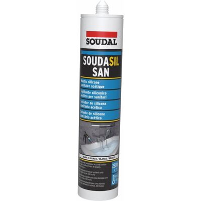 SOUDAL Soudasil San Bianco 280ml Silicone Per Sanitari SOUDAL Soudasil San Bianco 280ml Silicone Per Sanitari