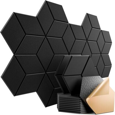 OEM Confezione Da 12 Pannelli Acustici Autoadesivi 30,5 X 25,4 X 1 Cm – Pannelli In Schiuma Fonoassorbente Ad Alta Densità, Elegante Design A Forma Di Y (nero) OEM Confezione Da 12 Pannelli Acustici Autoadesivi 30,5 X 25,4 X 1 Cm – Pannelli In Schiuma Fonoassorbente Ad Alta Densità, Elegante Design A Forma Di Y (nero)