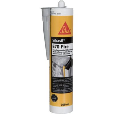 SIKA - Stucco Classificato Antincendio Per Giunti Di Dilatazione E Calafataggio Sil 670 Fire - Grigio - 300ml SIKA - Stucco Classificato Antincendio Per Giunti Di Dilatazione E Calafataggio Sil 670 Fire - Grigio - 300ml