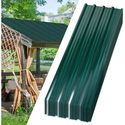 RANDACO Pannelli Per Tetto 24 Pz 129x46 Cm, Acciaio Zincato Verde, 14 M², Lamiera Profilata Per Tetto E Parete RANDACO Pannelli Per Tetto 24 Pz 129x46 Cm, Acciaio Zincato Verde, 14 M², Lamiera Profilata Per Tetto E Parete