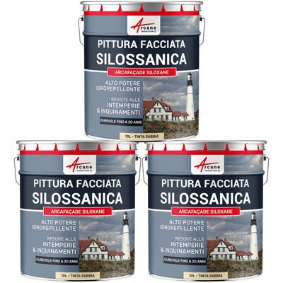 ARCANE INDUSTRIES Pittura Silossanica Per Esterni E Facciate, Ad Alto Potere Idrorepellente - Arcafaçade Siloxane - 3 X 10 L Tono Sabbia - Ral 085 90 20 - ARCANE INDUSTRIES Pittura Silossanica Per Esterni E Facciate, Ad Alto Potere Idrorepellente - Arcafaçade Siloxane - 3 X 10 L Tono Sabbia - Ral 085 90 20 -