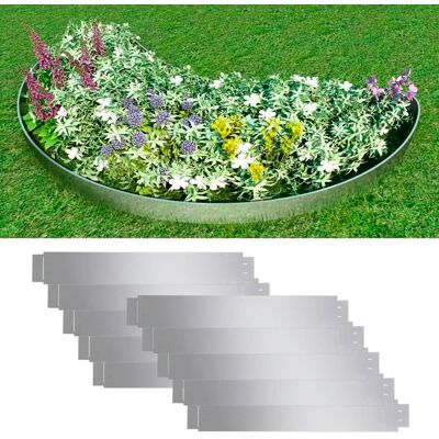 vidaXL Set di Bordure da Giardino in Acciaio Galvanizzato - 10 pezzi vidaXL Set di Bordure da Giardino in Acciaio Galvanizzato - 10 pezzi