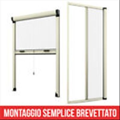 BRIXO - Zanzariera A Rullo Stop Inset Finitura Bianco Alluminio 120x170 Cm BRIXO - Zanzariera A Rullo Stop Inset Finitura Bianco Alluminio 120x170 Cm