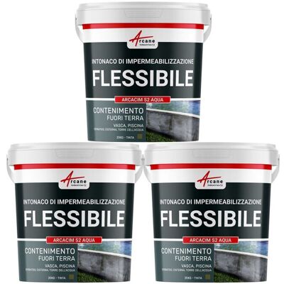 ARCANE INDUSTRIES Intonaco Esterno Impermeabile: Per Piscina Fuori Terra, Vasca, Cisterna, Serbatoio D'Acqua - Arcacim S2 Aqua - 3 X 20 Kg Grigio Marrone Vicino - Ral 7013 - ARCANE INDUSTRIES Intonaco Esterno Impermeabile: Per Piscina Fuori Terra, Vasca, Cisterna, Serbatoio D'Acqua - Arcacim S2 Aqua - 3 X 20 Kg Grigio Marrone Vicino - Ral 7013 -