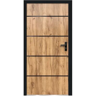 Unique Porta D'Ingresso In Acciaio Massiccio E Inox H208.5 X L105 Cm Effetto Rovere - Spessore 90 Mm - Apertura Verso Sinistra - Naxara Unique Porta D'Ingresso In Acciaio Massiccio E Inox H208.5 X L105 Cm Effetto Rovere - Spessore 90 Mm - Apertura Verso Sinistra - Naxara