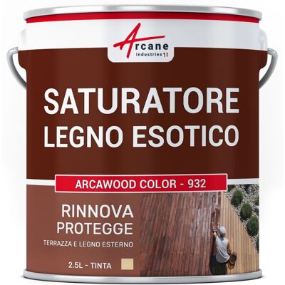 ARCANE INDUSTRIES Saturatore Per Legno Esotico, Saturatore Per Legno Da Esterno Arcawood Color - 932 - 2,5 L (fino A 12,5 M²) Naturale - Incolore - ARCANE INDUSTRIES Saturatore Per Legno Esotico, Saturatore Per Legno Da Esterno Arcawood Color - 932 - 2,5 L (fino A 12,5 M²) Naturale - Incolore -