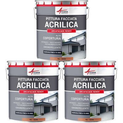 ARCANE INDUSTRIES Pittura Acrilica Per Esterni: Per Facciate Esterne E Stucco - Arcafaçade Renov - 3 X 10 L Ocra - Ral 050 60 40 - ARCANE INDUSTRIES Pittura Acrilica Per Esterni: Per Facciate Esterne E Stucco - Arcafaçade Renov - 3 X 10 L Ocra - Ral 050 60 40 -