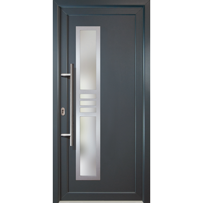 MEETH Porte D'Ingresso Classico Pvc Modello 53 , Dentro: Bianco/al Di Fuori: Titanio Larghezza: 88cm, Altezza: 208cm, Senso Di Aperatura Sinistra MEETH Porte D'Ingresso Classico Pvc Modello 53 , Dentro: Bianco/al Di Fuori: Titanio Larghezza: 88cm, Altezza: 208cm, Senso Di Aperatura Sinistra