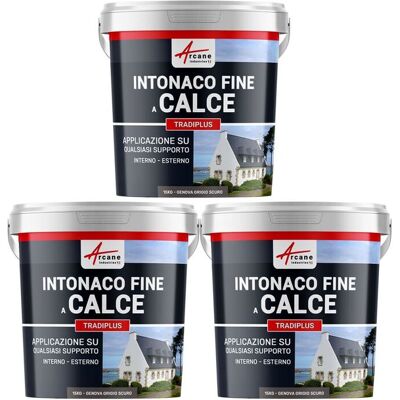 ARCANE INDUSTRIES Intonaco A Base Di Calce Per Decorazione Interna Ed Esterna - Tradiplus - 3 X 15 Kg Genova - Grigio Scuro - ARCANE INDUSTRIES Intonaco A Base Di Calce Per Decorazione Interna Ed Esterna - Tradiplus - 3 X 15 Kg Genova - Grigio Scuro -