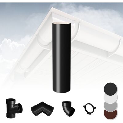 RAINWAY - Sistema di grondaie 130mm PVC - Antracite - Sistema di grondaie RAINWAY - Sistema di grondaie 130mm PVC - Antracite - Sistema di grondaie