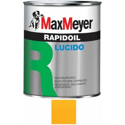 MAX MEYER Rapidoil Smalto Lucido A Solvente Per Ferro E Legno Maxmeyer Giallo,0.75 Lt MAX MEYER Rapidoil Smalto Lucido A Solvente Per Ferro E Legno Maxmeyer Giallo,0.75 Lt