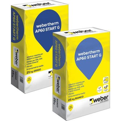 Webertherm Ap60 Start G Collante-rasante Bianco Sacco Kg 25 Webertherm Ap60 Start G Collante-rasante Bianco Sacco Kg 25