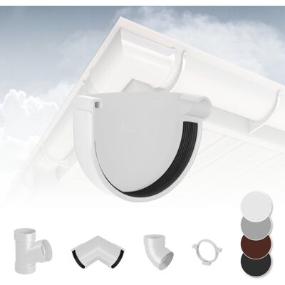 RAINWAY - RainWay 130mm PVC - Bianco - Tappo finale destro - Grondaia RAINWAY - RainWay 130mm PVC - Bianco - Tappo finale destro - Grondaia