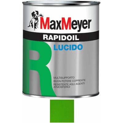MAX MEYER Rapidoil Smalto Lucido A Solvente Per Ferro E Legno Maxmeyer Verde Giallastro Ral 6018,0.75 Lt MAX MEYER Rapidoil Smalto Lucido A Solvente Per Ferro E Legno Maxmeyer Verde Giallastro Ral 6018,0.75 Lt