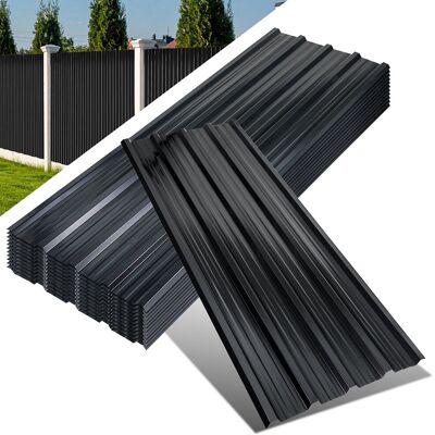 RANDACO Pannelli Per Tetto 36 Pz 129x46 Cm, Acciaio Zincato Antracite, 21 M², Lamiera Profilata Per Tetto E Parete RANDACO Pannelli Per Tetto 36 Pz 129x46 Cm, Acciaio Zincato Antracite, 21 M², Lamiera Profilata Per Tetto E Parete
