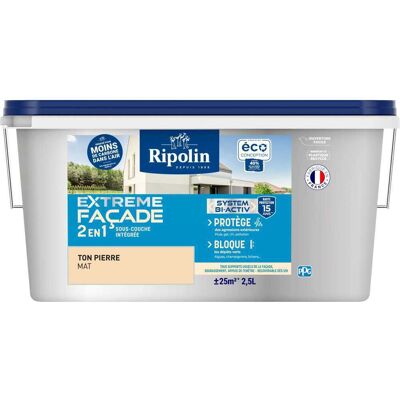 RIPOLIN Vernice Facciata Extrême 2,5 L Ton Pietra Opaca 2 In 1 RIPOLIN Vernice Facciata Extrême 2,5 L Ton Pietra Opaca 2 In 1
