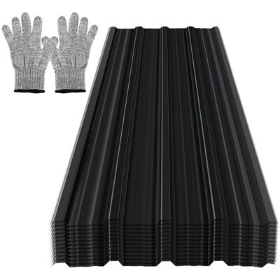 TOLLETOUR Pannelli Per Tetto 24 Pz 129x46 Cm, Acciaio Zincato Antracite, 14 M², Lamiera Profilata Per Tetto E Parete TOLLETOUR Pannelli Per Tetto 24 Pz 129x46 Cm, Acciaio Zincato Antracite, 14 M², Lamiera Profilata Per Tetto E Parete
