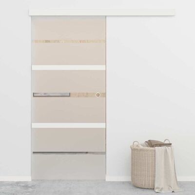 vidaXL Porta Scorrevole ESG Vetro e Alluminio 90x205 cm Argento - Porta Scorrevole vidaXL Porta Scorrevole ESG Vetro e Alluminio 90x205 cm Argento - Porta Scorrevole