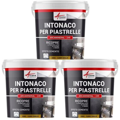 ARCANE INDUSTRIES Intonaco Per Piastrelle Del Bagno E Cucina, Su Pavimento E Pareti - Arcamineral - 3x 20 Kg Curry - ARCANE INDUSTRIES Intonaco Per Piastrelle Del Bagno E Cucina, Su Pavimento E Pareti - Arcamineral - 3x 20 Kg Curry -