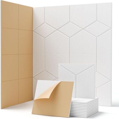 OEM Confezione Da 12 Pannelli Acustici Autoadesivi Bianchi - 30 X 30 X 0,9 Cm Assorbitori Di Rumore - Isolamento Acustico - Per Pareti, Porte, Soffitti, Trattamento OEM Confezione Da 12 Pannelli Acustici Autoadesivi Bianchi - 30 X 30 X 0,9 Cm Assorbitori Di Rumore - Isolamento Acustico - Per Pareti, Porte, Soffitti, Trattamento